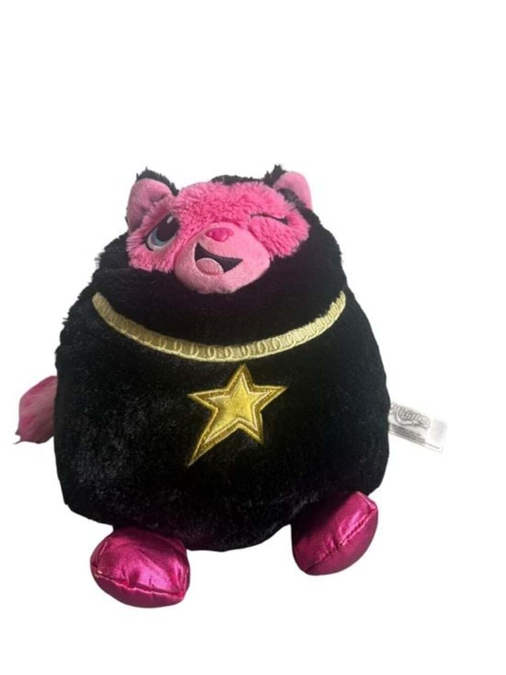Misfittens Black Cat Plush Pink Face Gold Star Cape Soft Stuffed Toy